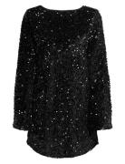 Onlanika Sequins Ls Bow Dress Wvn Kort Kjole Black ONLY