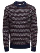 Onsmusa Reg 3 Struc Crew Knit Tops Knitwear Round Necks Navy ONLY & SO...