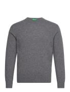 Sweater L/S Tops Knitwear Round Necks Grey United Colors Of Benetton