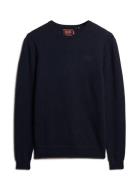 Essential Slim Fit Crew Jumper Tops Knitwear Round Necks Navy Superdry