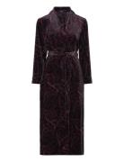 Lrl L/S Shawl Collar Long Robe Morgenkåpe Burgundy Lauren Ralph Lauren...