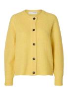 Slflulu Ls Knit Short Cardigan Noos Tops Knitwear Cardigans Yellow Sel...