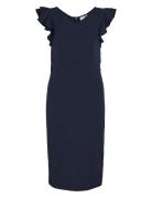 Viclara Flounce Sleeve Midi Dress/Dc Knelang Kjole Navy Vila