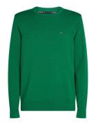 Essential Ssnl Cotton Crew Neck Tops Knitwear Round Necks Green Tommy ...