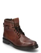 Jfwdexter Leather Boot Sn Støvletter Med Snøring Brown Jack & J S