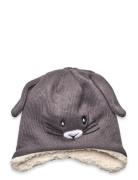 Sherpa Animal Hat Accessories Headwear Hats Beanie Grey Kombi