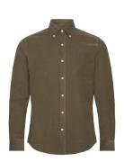 Douglas Cord Shirt-Slim Fit Tops Shirts Casual Khaki Green Morris