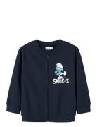 Nmnjax Smurf Nreg Sweat W Zip Unb Bfu Tops Sweat-shirts & Hoodies Swea...