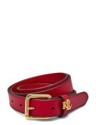 Natural Smth Leathr-Lgo Kpper 25-Bl Belte Red Lauren Ralph Lauren