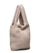 Knitted Tote Bag Bags Totes Beige Davida Cashmere