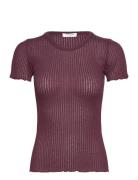 Belize Poinetelle T-Shirt Tops T-shirts & Tops Short-sleeved Burgundy ...