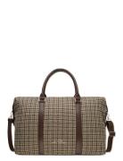 Houndsthooth Wool Weekend Bag Bags Weekend & Gym Bags Brown Les Deux