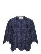 Sacca Tops Blouses Long-sleeved Navy Munthe