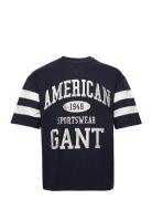 D.2 Collegiate Ss T-Shirt Tops T-shirts Short-sleeved Navy GANT