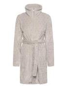 Fleece Zip Bathrobe Morgenkåpe Grey Hunkemöller