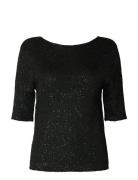 Slfjosie 2/4 Sequin Knit O-Neck Top Tops T-shirts & Tops Short-sleeved...