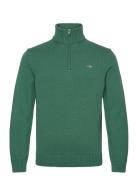 Casual Cotton Half Zip Tops Knitwear Half Zip Jumpers Green GANT