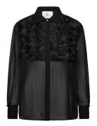 Chiffonbbasta Shirt Tops Blouses Long-sleeved Black Bruuns Bazaar