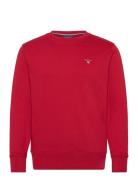 Reg Emb Original Shield C-Neck Tops T-shirts Long-sleeved Red GANT