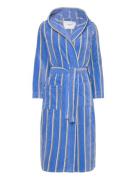 Rwadamo Striped Hooded Robe Morgenkåpe Blue Rosemunde