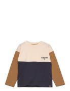 T-Shirt Ls Tops T-shirts Long-sleeved T-shirts Beige Minymo