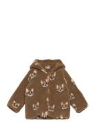 Jacket Teddy W. Lining Outerwear Fleece Outerwear Fleece Jackets Brown...