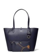 Faux-Leather Reversible Tote Bag Shopper Veske Navy Lauren Ralph Laure...