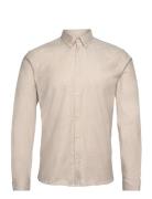 Oxford Superflex Shirt L/S Tops Shirts Casual Beige Lindbergh