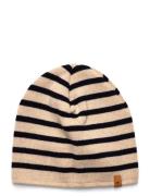 Beanie Stripe Wool Knit Accessories Headwear Hats Beanie Beige Hutteli...