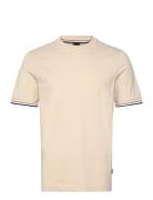 Thompson 04 Tops T-shirts Short-sleeved Cream BOSS