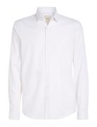 Tonal Structure Slim Shirt Tops Shirts Casual White Calvin Klein