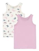 Nmftank Top 2P Jet Stream Butterfly Noos Tops T-shirts Sleeveless Pink...