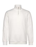 Jersey Half Zip Sweat Tops Knitwear Half Zip Jumpers White Lindbergh