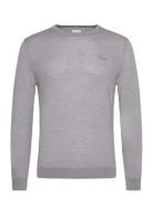 Extrafine Merino Wool C-Neck Tops Knitwear Round Necks Grey GANT