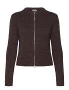 Zip Cardigan Tops Knitwear Cardigans Brown Weekday