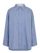 Nueloise Stripe Shirt Tops Shirts Long-sleeved Blue Nümph