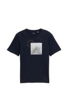 T-Shirt With Photoprint Tops T-shirts Short-sleeved Navy Tom Tailor