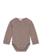 Printed Cotton Body Bodies Long-sleeved Brown Mango