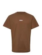 Cohen Brushed Tee Ss Tops T-shirts Short-sleeved Brown Clean Cut Copen...