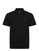 Pique Short Sleeve Polo Tops Polos Short-sleeved Black Timberland