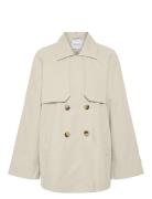 Yasvenice Ls Trenchcoat Noos Trench Coat Kåpe Beige YAS