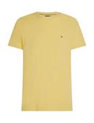 Stretch Slim Fit Tee Tops T-shirts Short-sleeved Yellow Tommy Hilfiger