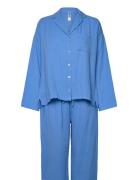 Pyjama Set Cotton Gauze Pyjamas Blue Lindex