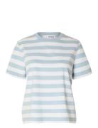 Slfessential Ss Striped Boxy Tee Tops T-shirts & Tops Short-sleeved Bl...