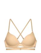 Michelle/Solution Plunge Lingerie Bras & Tops Wired Bras Beige Dorina