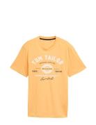 Logo Tee Tops T-shirts Short-sleeved Orange Tom Tailor