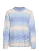 Cable Knitted Sweater Tops Knitwear Jumpers Blue Monki