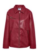 Nmgwen Pu Jacket Skinnjakke Skinnjakke Red NOISY MAY