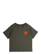 Arrowed Heart Emb Ss Tee Tops T-shirts Short-sleeved Black Mini Rodini