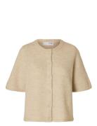 Slflulu 2/4 Knit Cardigan Noos Tops Knitwear Cardigans Beige Selected ...